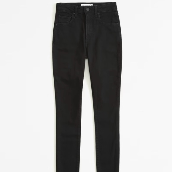 Abercrombie and Fitch High Rise Black Skinny Frayed Ankle Jeans - Picture 1 of 6